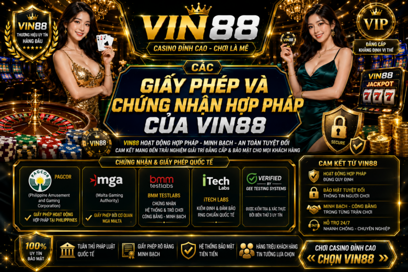 Các Giấy Phép Và Chứng Nhận Hợp Pháp của Vin88